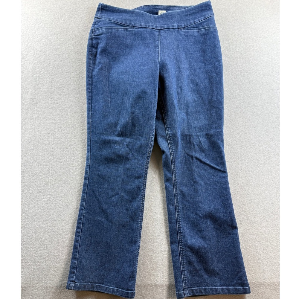 Westbound Pull On Jeans Women 12P Blue Stretch Bootcut 32x27